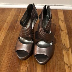Silver Franco Sarto high heels - size 8